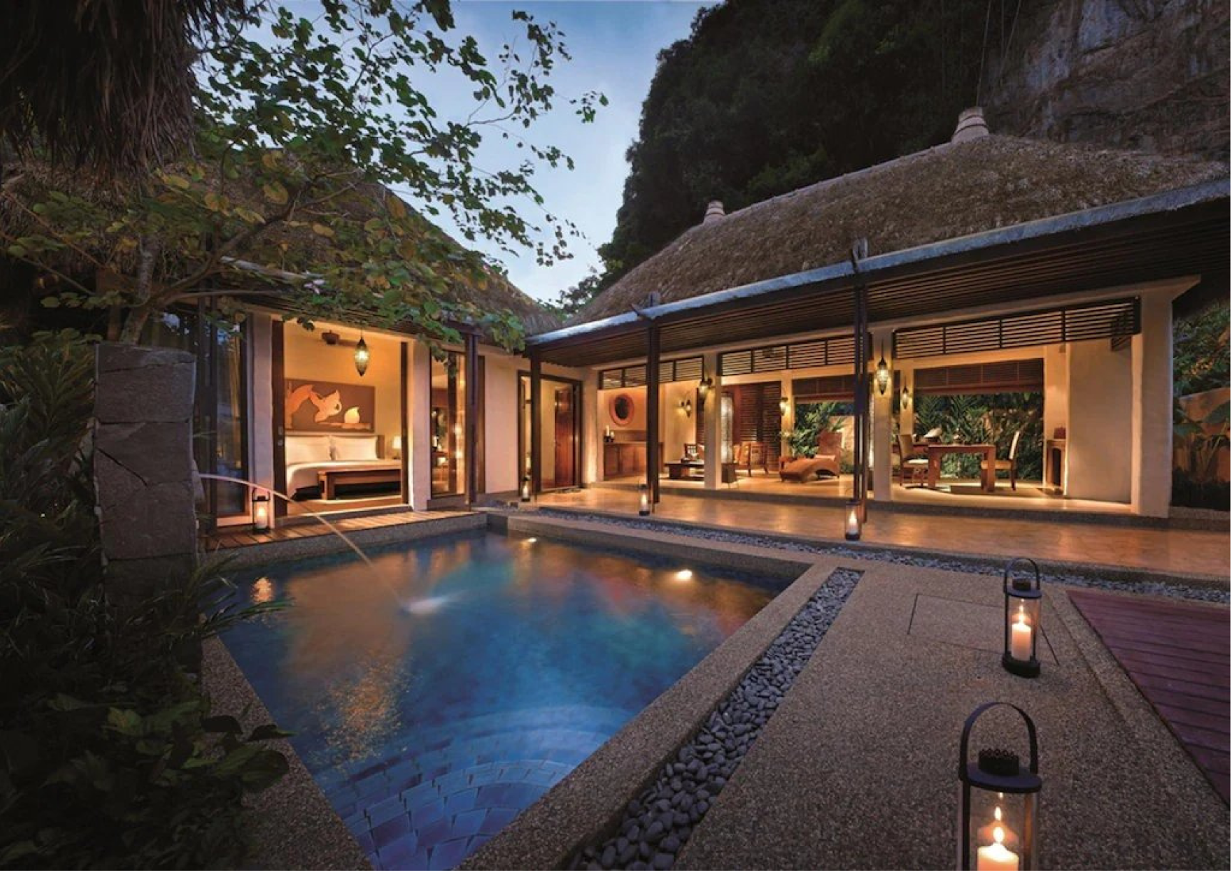 Luxury hotel suite with premium amenities